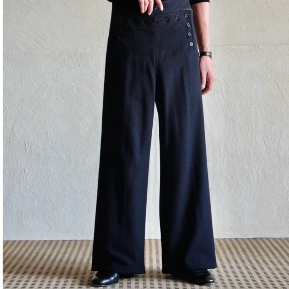 Vintage Pants - VTG WW2 Era Wide Leg Wool Sailer Pants | M Unisex